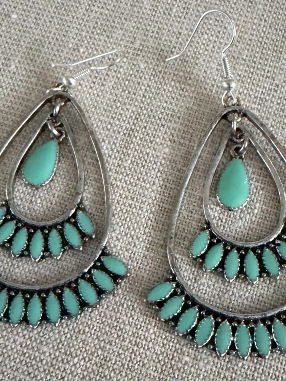 Turquoise Teardrop Dangle Earrings - Women Jewelry